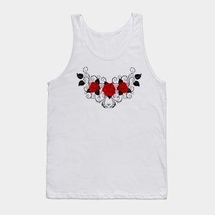 Symmetrical Pattern of Red Roses (without a shadow) Tank Top